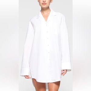 Skims Hotel Cotten poplin button up sleep dress! NWT!
